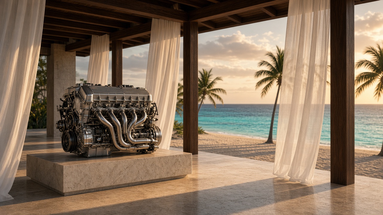 Engine in a coastal pavilion