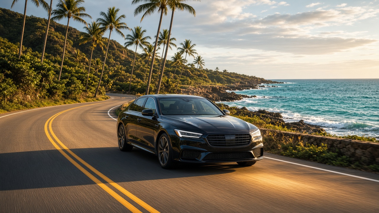 A quiet coastal road